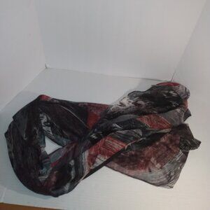 Arianna by Howards: woodgrain pattern scarf multi-color.